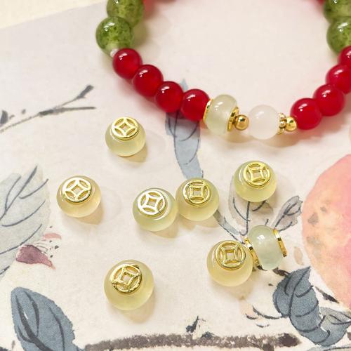 Perles agates, Agate, avec laiton, DIY Environ 0.9mm, Vendu par PC
