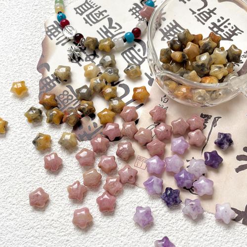 Einzelne Edelstein Perlen, Naturstein, Stern, DIY & verschiedenen Materialien für die Wahl, keine, 10x10mm, Bohrung:ca. 1.3mm, verkauft von PC