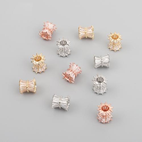 Entretoise de perles en laiton, Placage, DIY & pavé de micro zircon, plus de couleurs à choisir, Vendu par PC