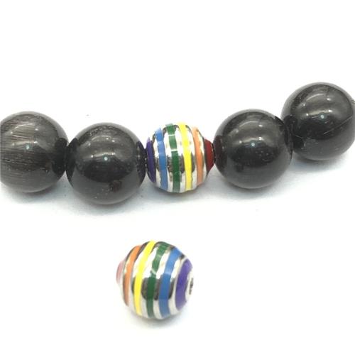 Edelstahl Perlen, 304 Edelstahl, DIY & Epoxy Aufkleber, farbenfroh, 9x9x2mm, verkauft von PC