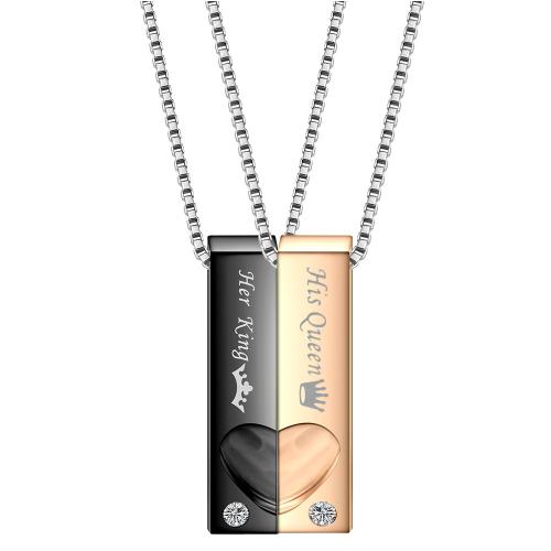 Titan Schmuck Halskette, Titanstahl, plattiert, unisex & verschiedene Stile für Wahl & Micro pave Zirkonia, keine, verkauft von PC