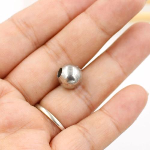 Edelstahl Perlen, 304 Edelstahl, rund, poliert, DIY & verschiedene Größen vorhanden, verkauft von PC
