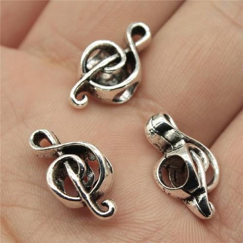 Zinc Alloy Jewelry Beads, Music Note, antique silver color plated, DIY 