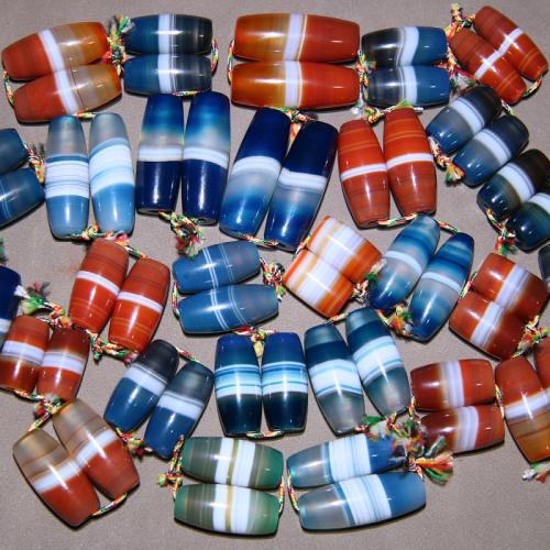 агатовые бисеры, Агат, полированный, случайным образом отправлено & DIY, beads size 35.5x11- продается Пара