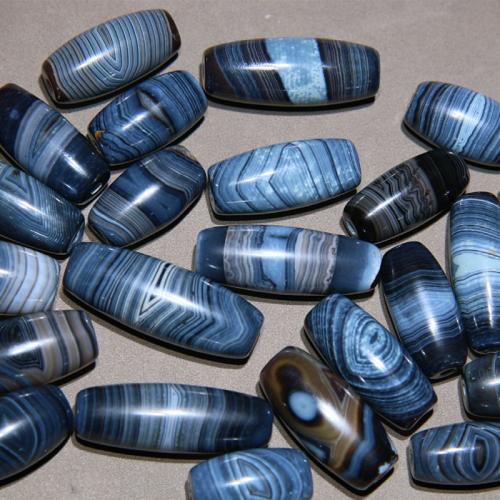 агатовые бисеры, Агат, полированный, случайным образом отправлено & DIY, голубой, beads size 12x20- продается PC