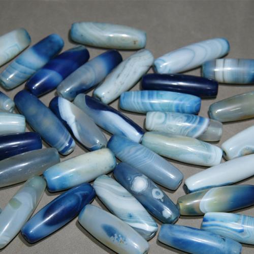 Perles agates, Agate, envoyé au hasard & DIY & lisse, bleu Vendu par PC