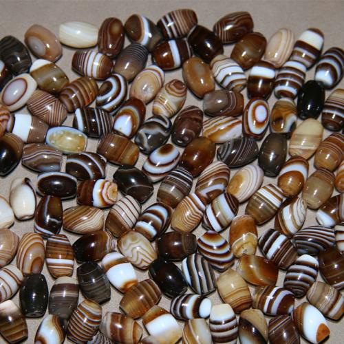 Perles agates, Agate, tambour, poli, envoyé au hasard & DIY, couleur de café Vendu par PC
