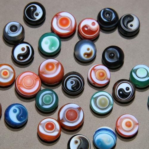 Agate Beads, Round, Carved, random style & DIY, beads length 12-16mm 