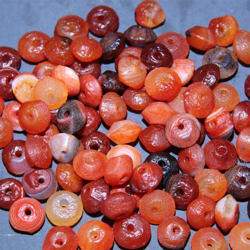 Abalorios de Ágata, Platillo, enviado al azar & Bricolaje, naranja rojizo, 5.7x13mm, Vendido por UD