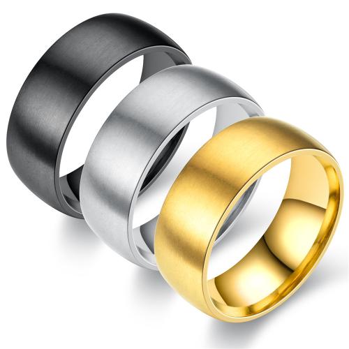 Stainless Steel Finger Ring, 304 Stainless Steel & brushed & for man, golden, 8mm 