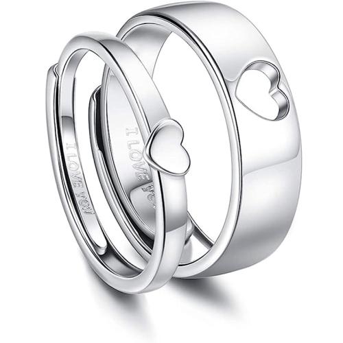 真鍮の指輪, 白銅, メッキ, 2個 & ユニセックス, シルバー, 売り手 セット