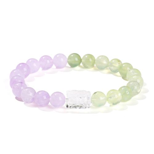 Prehnite nature bracelet, avec Jade & quartz clair, fait à la main, bijoux de mode & pour femme, année AAAAA, beads length 8mm Environ 6 pouce, Vendu par PC