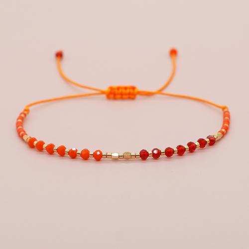 Bracelets de cristal, avec Seedbead, fait à la main, Réglable & bijoux de mode & unisexe, plus de couleurs à choisir Environ 28 cm, Vendu par PC