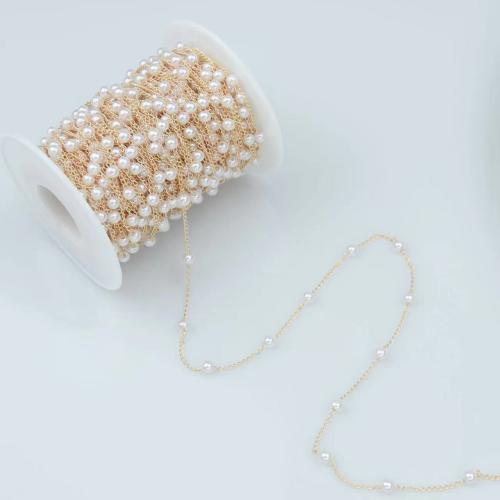 Chaîne de perles de pierre gemme, perle de plastique, avec chaîne en laiton, DIY & normes différentes pour le choix, plus de couleurs à choisir Vendu par sac