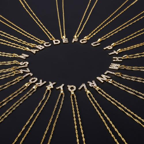 Edelstahl Schmuck Halskette, 316 Edelstahl, Alphabet-Buchstabe, plattiert, verschiedene Stile für Wahl & für Frau, keine, verkauft von PC
