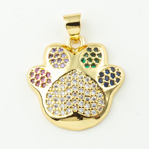 Cubique Pendentif en laiton zircon pavent, bijoux de mode & pavé de micro zircon & pour femme, doré Environ 3mm Vendu par lot