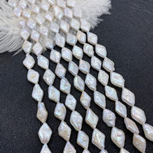 Natural Freshwater Pearl Loose Beads, Rhombus, DIY, white Approx 38 cm 
