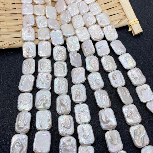 Natural Freshwater Pearl Loose Beads, Rectangle, DIY, white Approx 