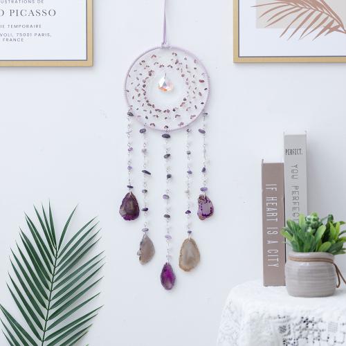 Fashion Dream Catcher, Iron, with Natural Stone & leather cord & Agate, handmade, for home and office 