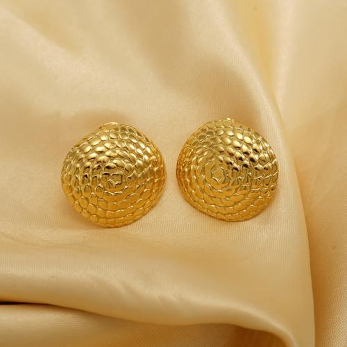 Titanium Steel Stud Earring, gold color plated, for woman 