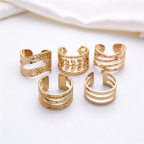 Stainless Steel Finger Ring, 304 Stainless Steel, Vacuum Ion Plating, Adjustable & for woman inner ~20mm 
