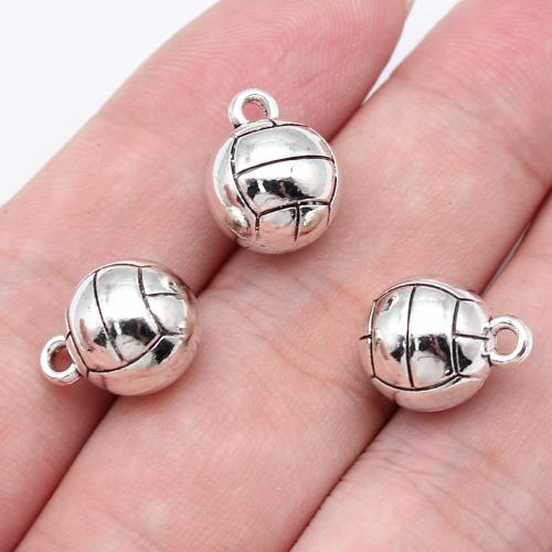 Zinc Alloy Jewelry Pendants, Volleyball, antique silver color plated, DIY 