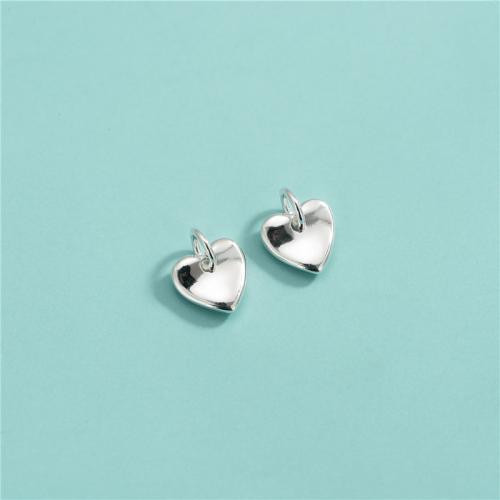Sterling Silver Heart Pendants, 925 Sterling Silver, DIY Approx 3.2mm 