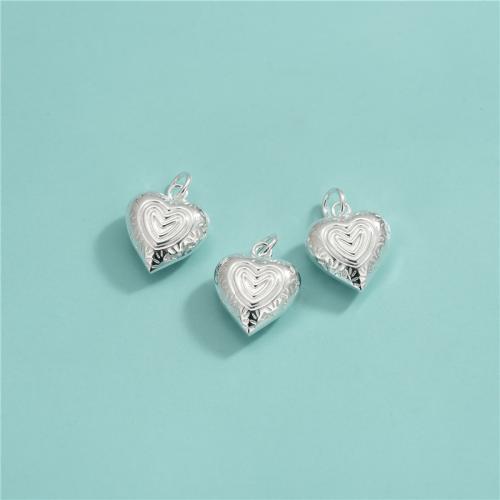 Sterling Silver Heart Pendants, 925 Sterling Silver, DIY Approx 3.3mm 