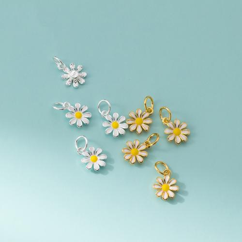 Sterling Silver Flower Pendants, 925 Sterling Silver, Daisy, DIY & epoxy gel 