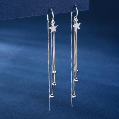 Sterling Silver Thread Through Earrings, 925 Sterling Silver, fashion jewelry & for woman 