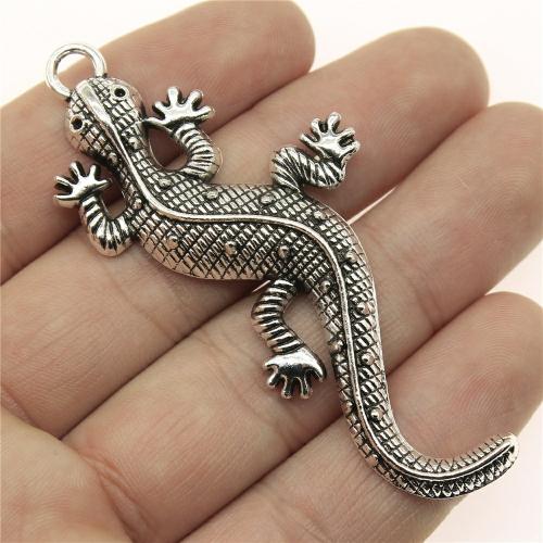 Zinklegierung Tier Anhänger, Gecko, plattiert, DIY, keine, 71x30mm, verkauft von PC