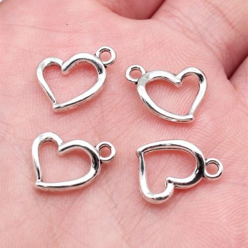 Zinc Alloy Heart Pendants, antique silver color plated, DIY 