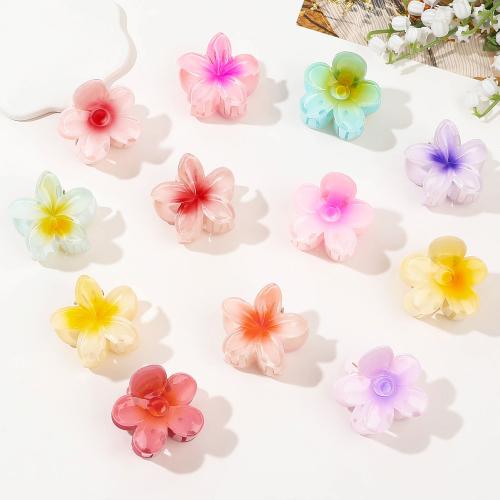 Hair Claw Clips, Plastic, Flower, handmade, gradient color & for woman 