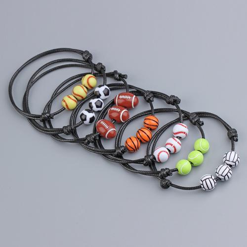 Acrylic Bracelets, with leather cord, Unisex 