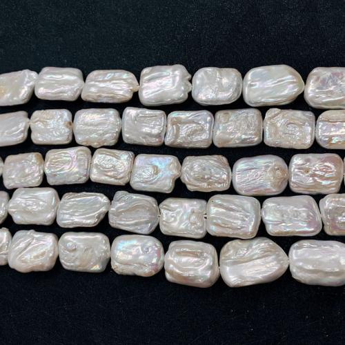 Natural Freshwater Pearl Loose Beads, Rectangle, DIY, white Approx 38 cm 