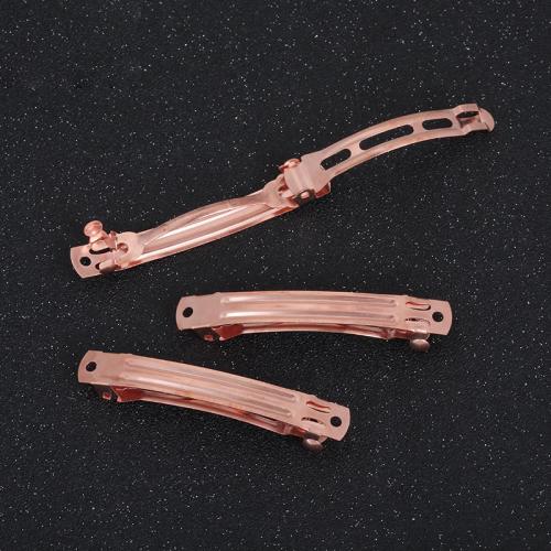 Manganese Steel Hair Clip Findings, plated, DIY, copper color, 60mm 