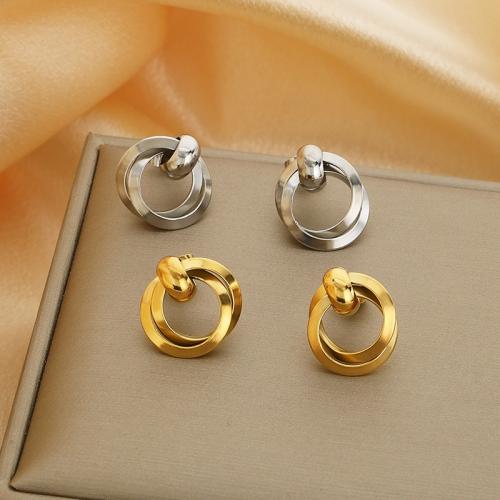 Stainless Steel Hoop Earring, 304 Stainless Steel, Vacuum Ion Plating, for woman 