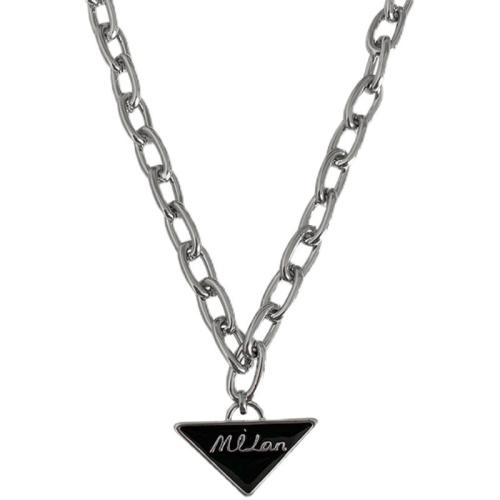 Zink Legierung Halskette, Zinklegierung, mit Verlängerungskettchen von 6cm, Modeschmuck & für Frau, Silberfarbe, Länge:38 cm, verkauft von PC