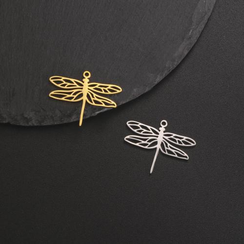 Stainless Steel Animal Pendants, 304 Stainless Steel, Dragonfly, Vacuum Ion Plating, DIY & hollow [