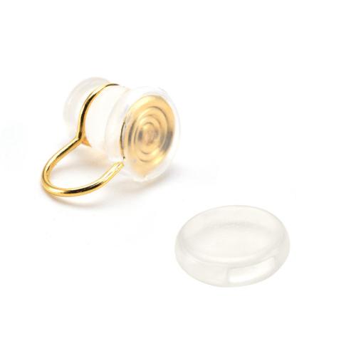 Plastic Earring Clip Pad, Round, DIY, 8mm 