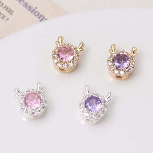 Cubic Zirconia Micro Pave Brass Beads, Dragon, plated, DIY & micro pave cubic zirconia 