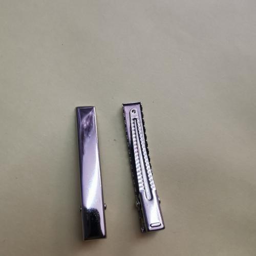 Manganese Steel Hair Clip Findings, DIY, nickel color, 55mm 