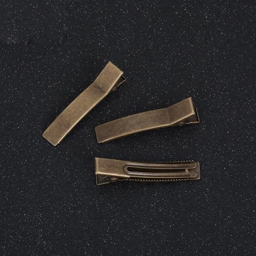 Manganese Steel Hair Clip Findings, plated, DIY, antique bronze color, 48mm 