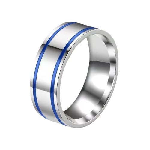 Enamel Stainless Steel Finger Ring, 304 Stainless Steel, polished & for man, original color 