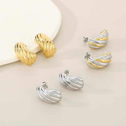 Stainless Steel Hoop Earring, 304 Stainless Steel, Vacuum Ion Plating, for woman 