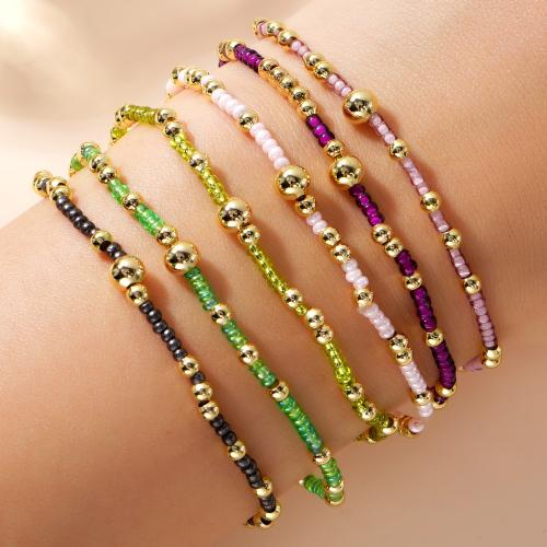 Glass Seed Beads Bracelets, Seedbead, handmade, fashion jewelry & for woman Approx 16.5 cm 