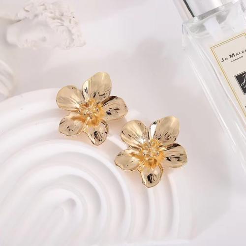Zinc Alloy Stud Earring, Flower, fashion jewelry & for woman 30mm 