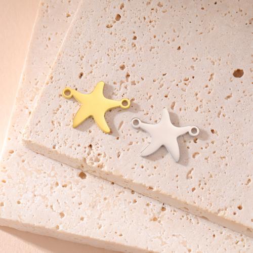 Stainless Steel Star Pendant, 304 Stainless Steel, Starfish, Vacuum Ion Plating, DIY 