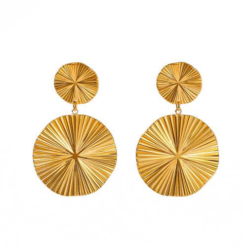 Stainless Steel Drop Earring, 304 Stainless Steel, gold color plated, fashion jewelry, golden 