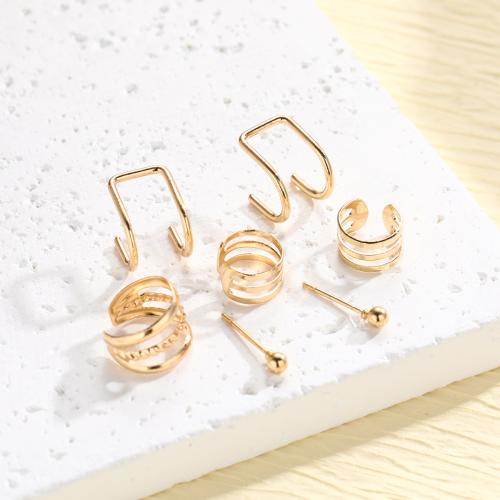 Zinc Alloy Stud Earring, 7 pieces & fashion jewelry & for woman, gold 